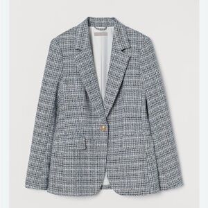 H&M Boucle Women's Plaid Blazer